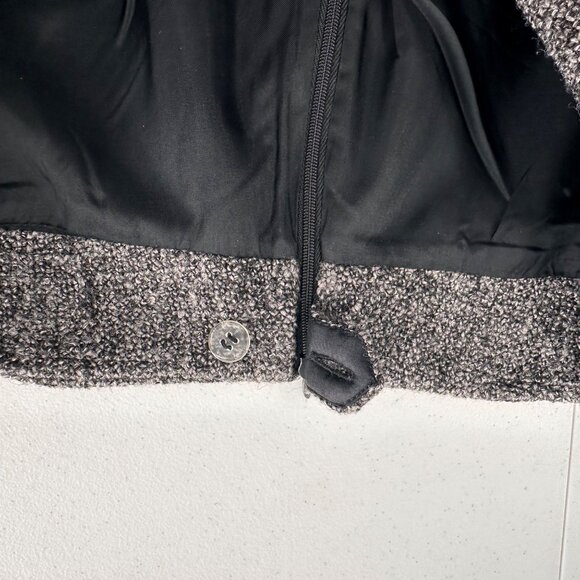 Grace Tweed Wool Fringe Hem Skirt Size 10 Gray Lined Classic Western Office - Picture 7 of 8